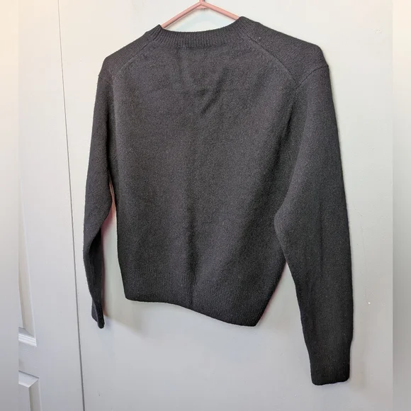 UNIQLO Black Crewneck Women Size XS 100% Wool Long Sleeve - Picture 6 of 9